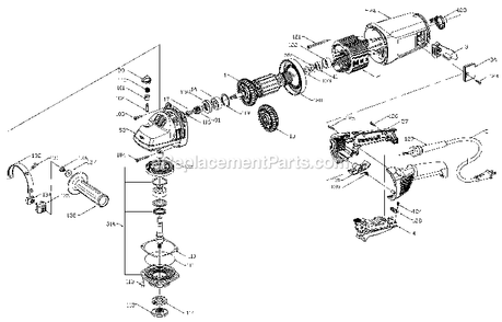 Page A Diagram and Parts List for 7415 Type 1 Porter Cable Sander Grinder